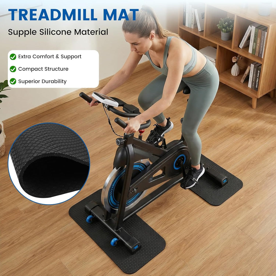 2 Stück Bodenschutzmatte Fitnessgerät, Bodenschutzmatten, Doppelseitiges Silikon Rutschfeste Matte,