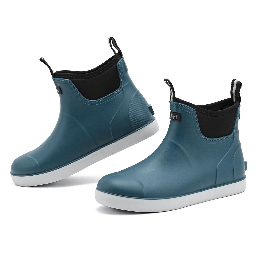 Rumkok Gummistiefel Herren Halbhoch, Grundlegend Wasserdicht Atmungsaktiv Stiefeletten, Anti-Rutsch