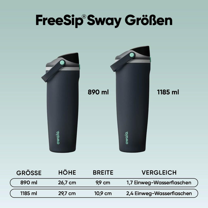 Owala FreeSip Sway Isolierte Edelstahl Trinkflasche mit Strohhalm und 2‑in‑1‑Trinköffnung, 890ml, in