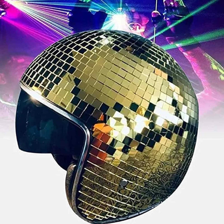 Discokugel-Hüte Disco-Helm, Klassische Disco-Kappe Mit Einziehbarem Sonnenschutz - DiscoKugel Spiege