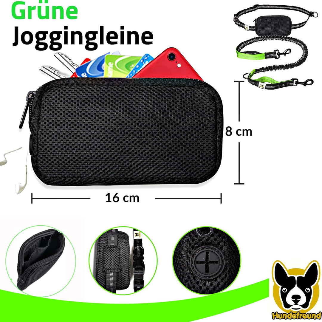 Jogging-Leine - Elastische und reflektierende 120 cm Hundeleine (bis 200 cm dehnbar) mit verstellbar