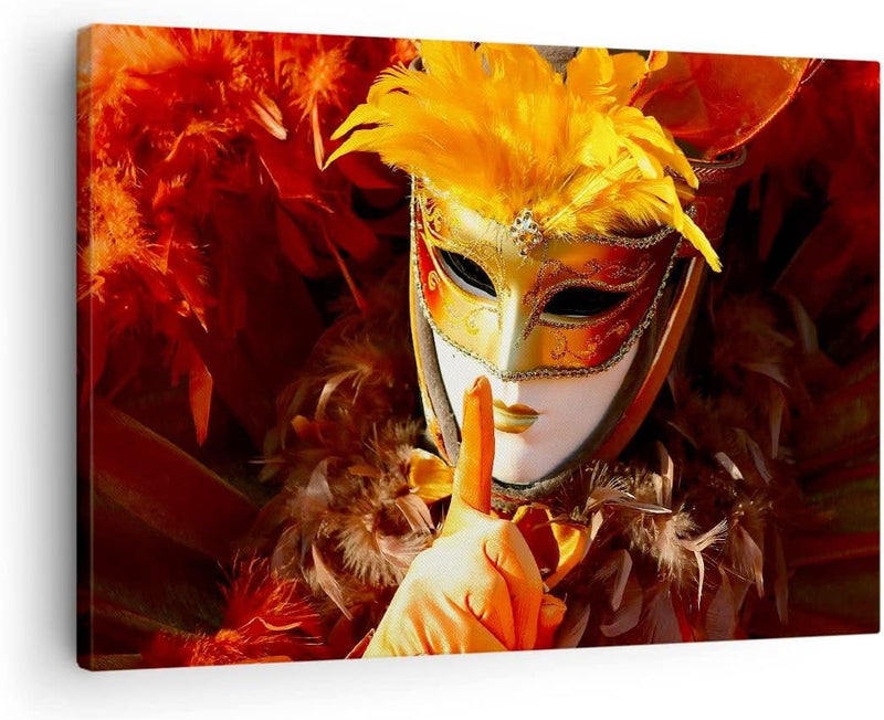 Bilder auf Leinwand Venezianische Maske bunt Karneval Leinwandbild 70x50cm Wandbilder Dekoration Woh