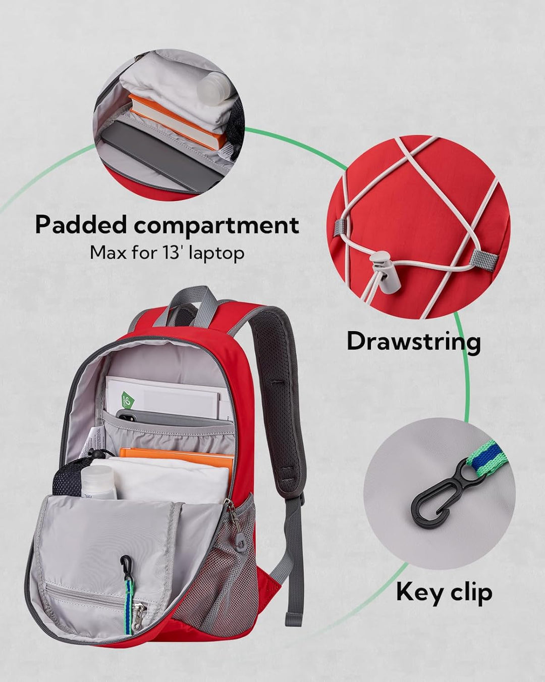 WATERFLY Rucksack Klein Wanderrucksack 12L: Leicht Tagesrucksack Mini Sport Backpack Outdoor Daypack