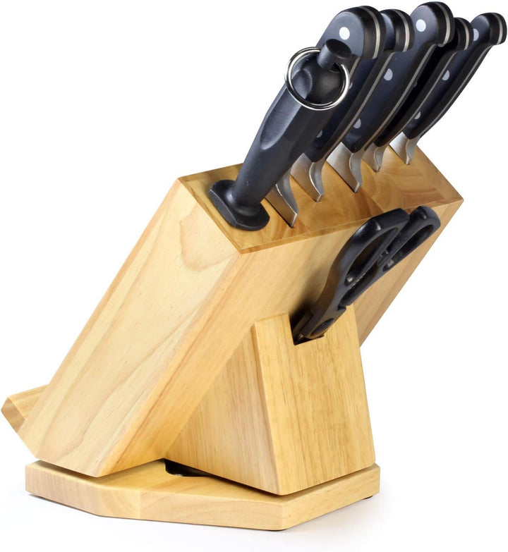CS Kochsysteme Messerblock 056940 Schneidwaren, Edelstahl, 8-teilig, schwarz, 38 x 28,3 x 39,4 cm