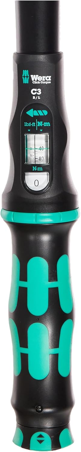 Wera 05075626001 Click-Torque C 3 Push R/L, einstellbarer Drehmomentschlüssel, 1/2", 40 - 200 Nm Sin