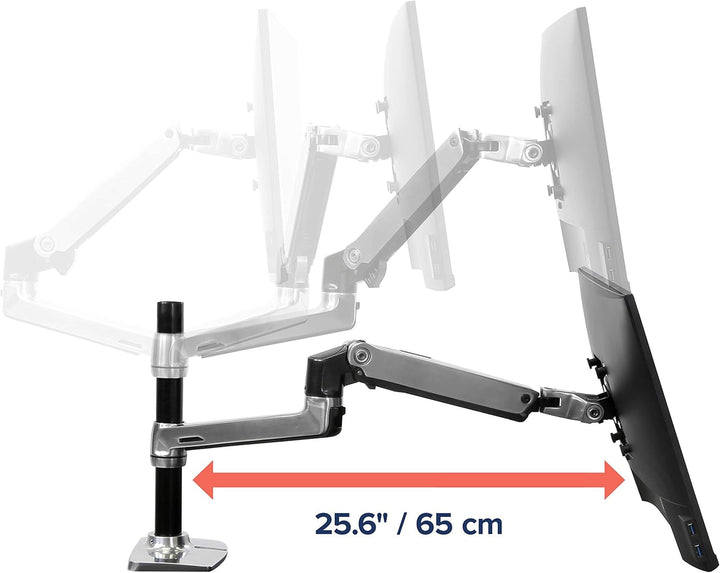 ERGOTRON 45-248-026 Dual Stacking Arm Polished 24In 18.1kg Lift33 Mis-D 10Y Wa Schwarz/Silber LX Arm