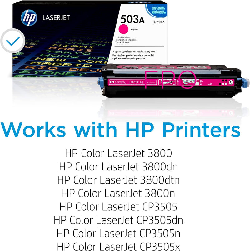 HP 503A Q7583A Magenta Original LaserJet Tonerkartusche, Magenta