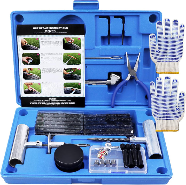 MAIKEHIGH Reifen Reparaturset, Heavy Duty Reifenreparaturset Auto - 70 Stück Set für Motorrad, ATV,