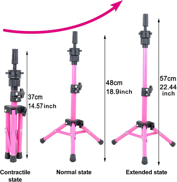 Perückenständer Stativ verstellbarer Metall Mini Perückenkopf Ständer für Training Mannequin Köpfe u