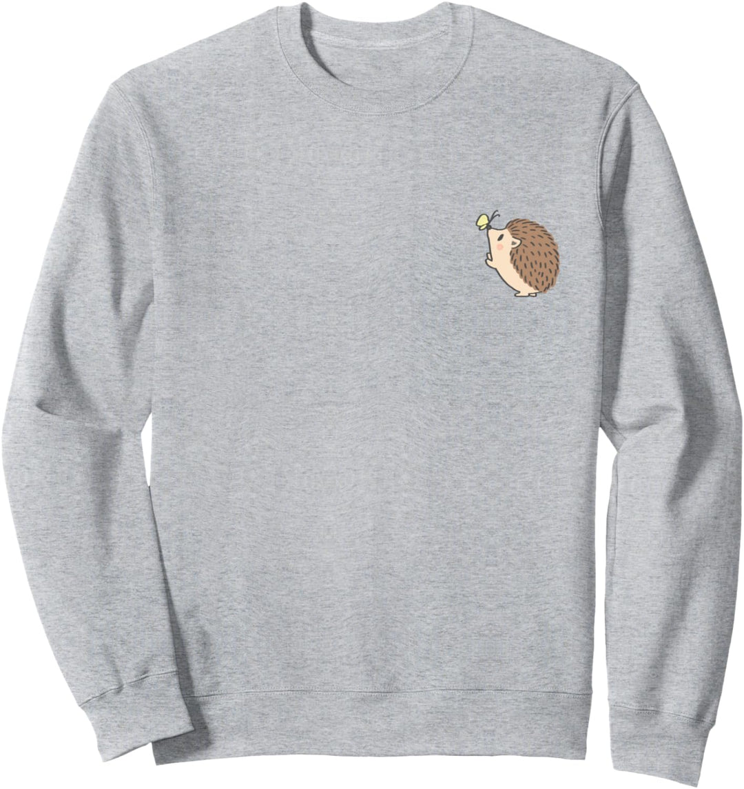 Niedliche Igel- und Schmetterlingsgrafik Sweatshirt