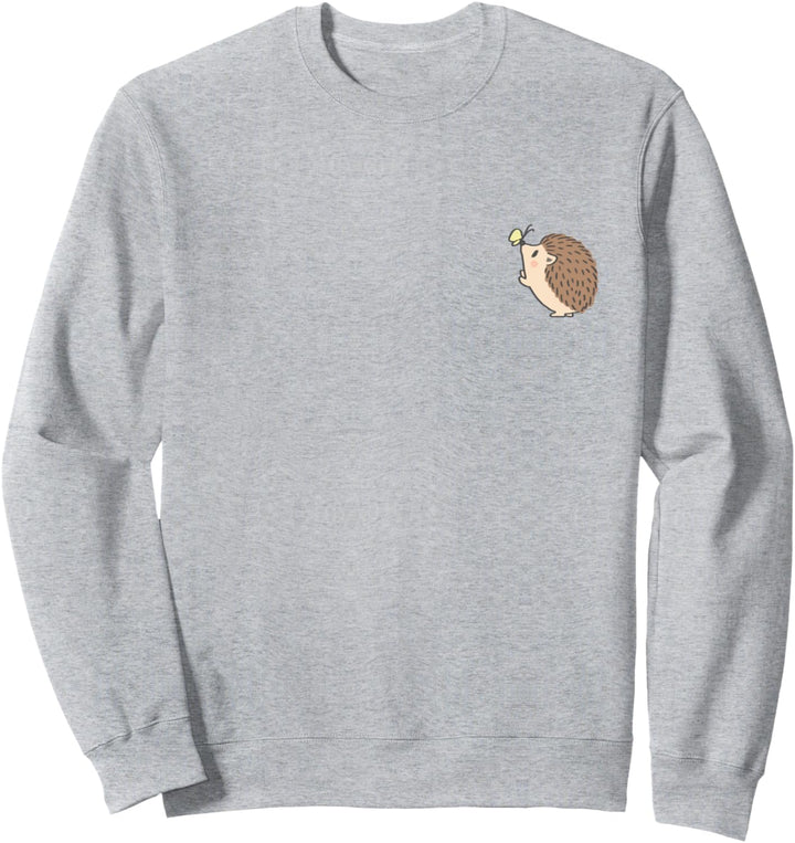 Niedliche Igel- und Schmetterlingsgrafik Sweatshirt