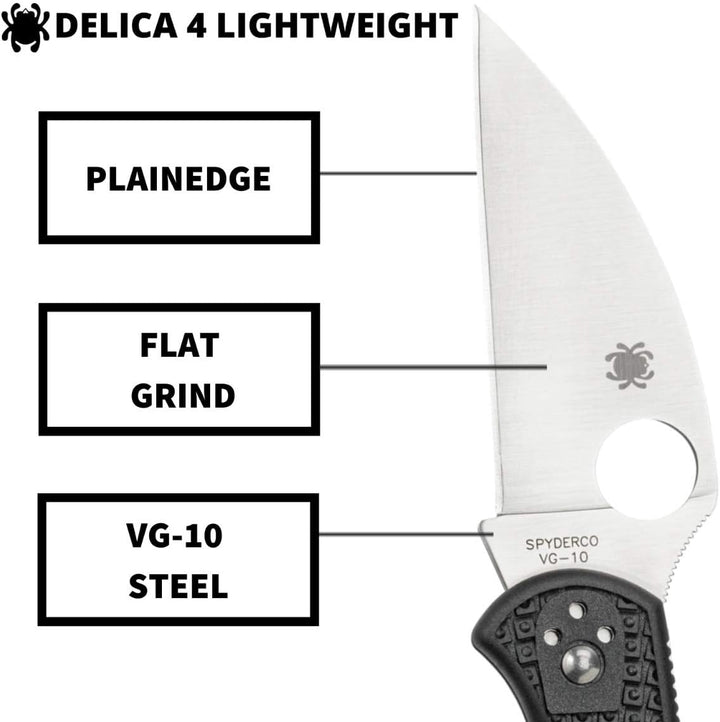 Spyderco Delica 4 Wharncliffe - Mango: FRN * Gris_Filo: LISO