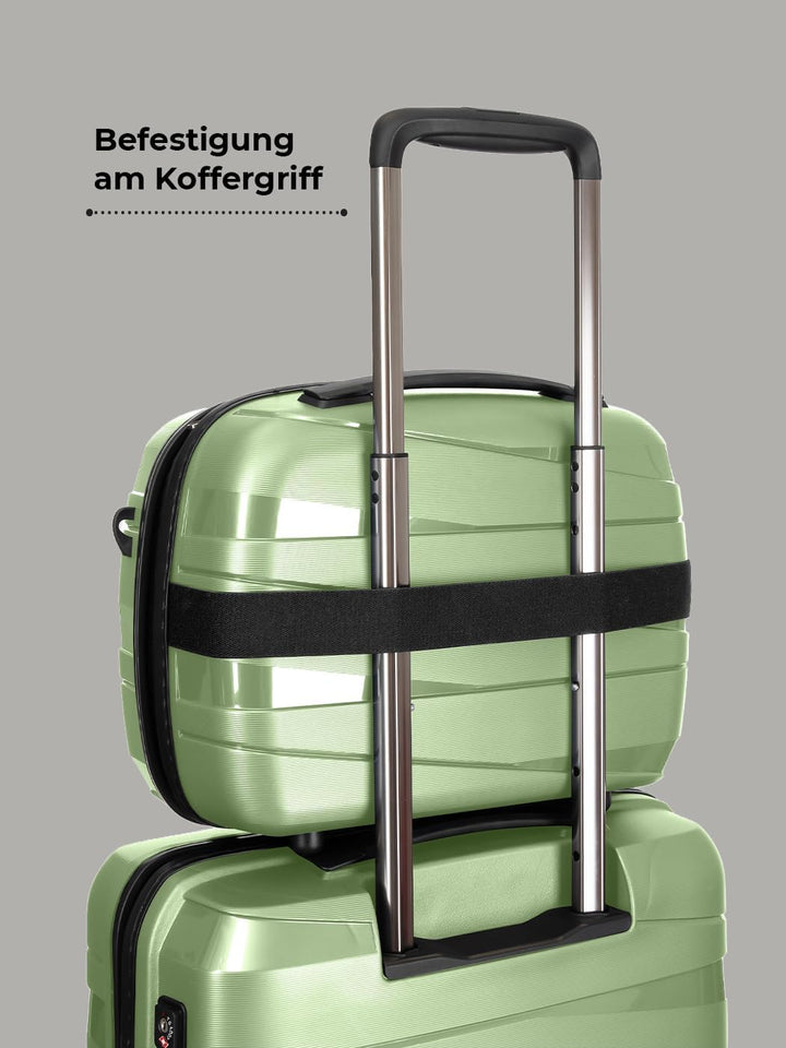 REDOLZ Hartschalen Handgepäck Kosmetik-Koffer | Stabiles Beauty-Case mit Aufsteckfunktion | 34 x 17
