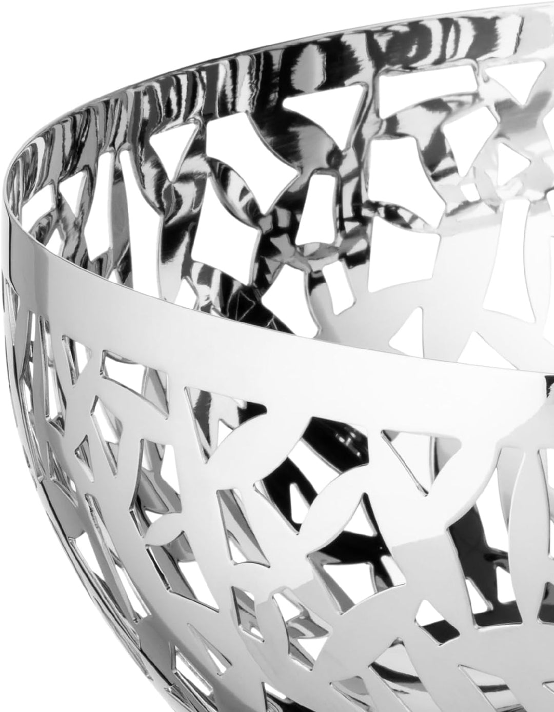 Alessi "Cactus" Schale, durchbrochen aus Edelstahl 8.5 x 22 x 11.7 cm Silber, 8.5 x 22 x 11.7 cm Sil