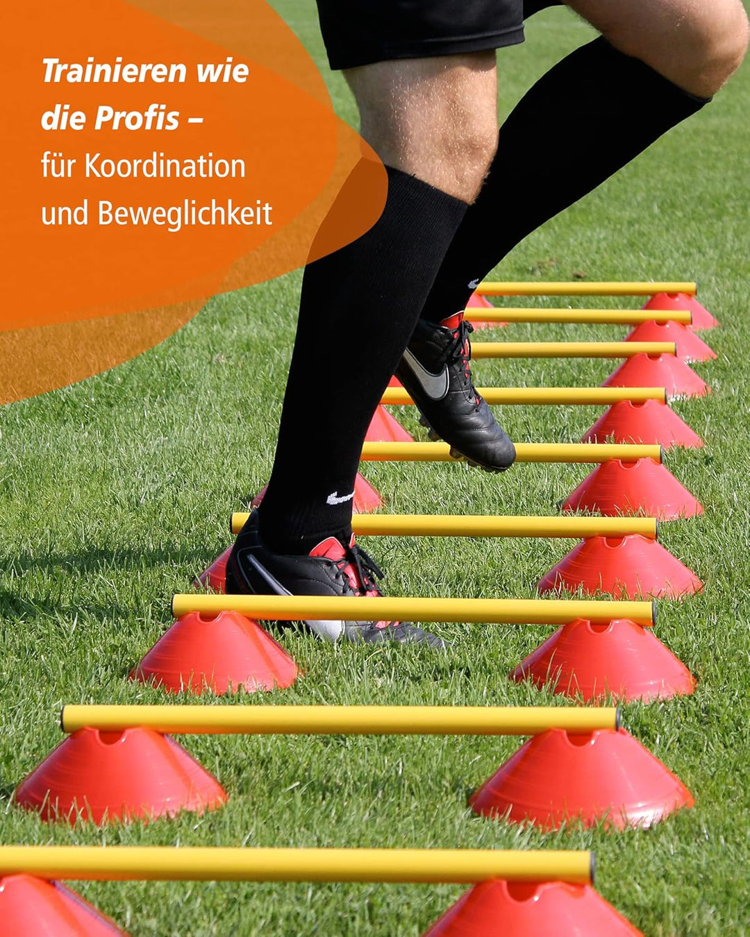 Mini-Hürden 5er Set mit Stangen 100 cm – für Agility- & Koordinationstraining – Cavaletti – Hürden &