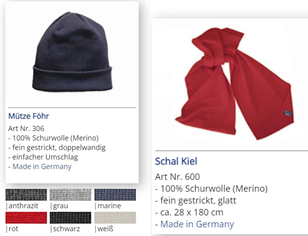 Leuchtfeuer Strickwaren Feinstrickmütze Föhr 306（anthrazit 100% Merinowolle, einfacher Umschlag，Made