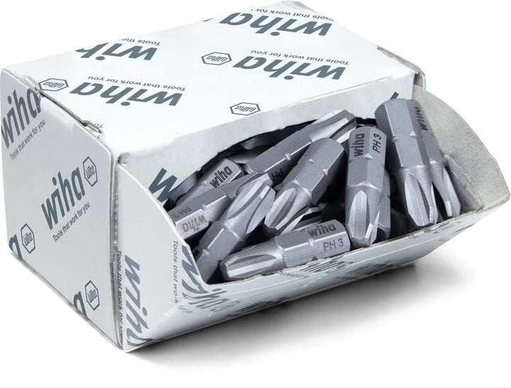 Wiha Bit Set Standard 25 mm Phillips (PH3) 50-tlg. 1/4" in Grosspackung (08049), Phillips (PH3) 50-t