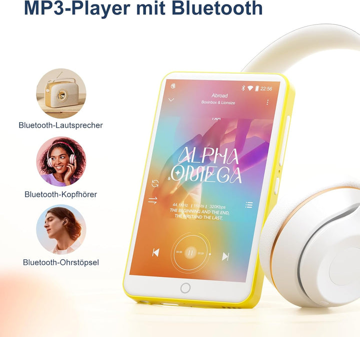 MP3 Player mit Bluetooth und WiFi, Oilsky 80GB 4 Zoll 1080P Touchscreen MP4 Player, Android 9.0, Tra