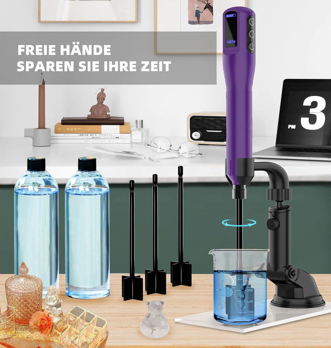 Mlife Upgraded Resin Mixer, Epoxy Resin Electric Stirrer, Paint Mixer & Timed Epoxy Resin Mixer for