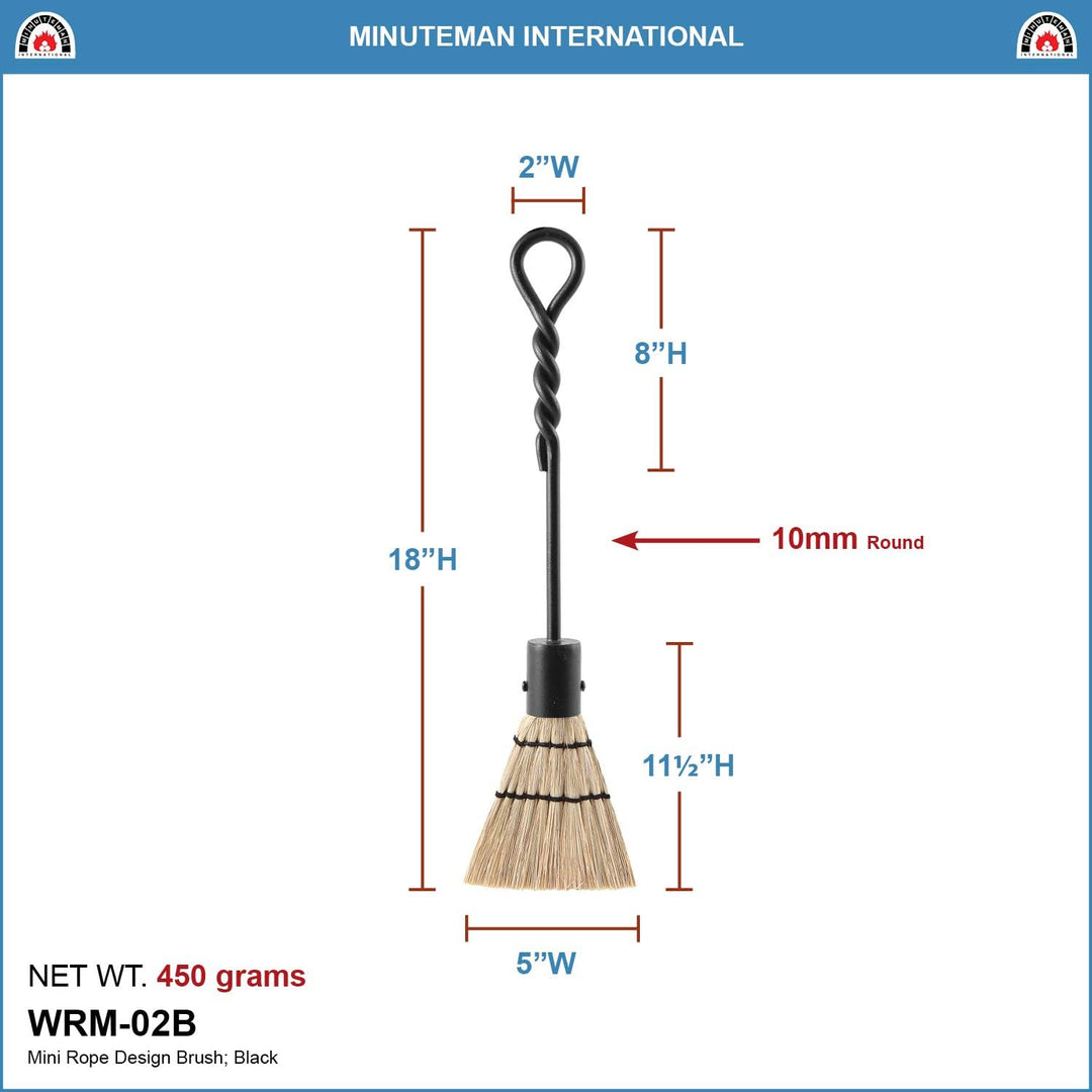 Minuteman International Mini-Bürste für Kamin, Seilgriff, 45,7 cm, Schwarz Mini 18 inch Pinsel, Mini