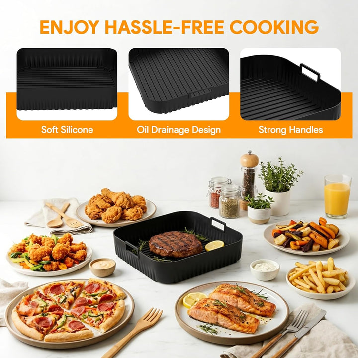 Silikonform HeissLuftfritteuse Zubehör für Tefal Easy Fry XL Surface, 27cm Silikonform Airfryer für