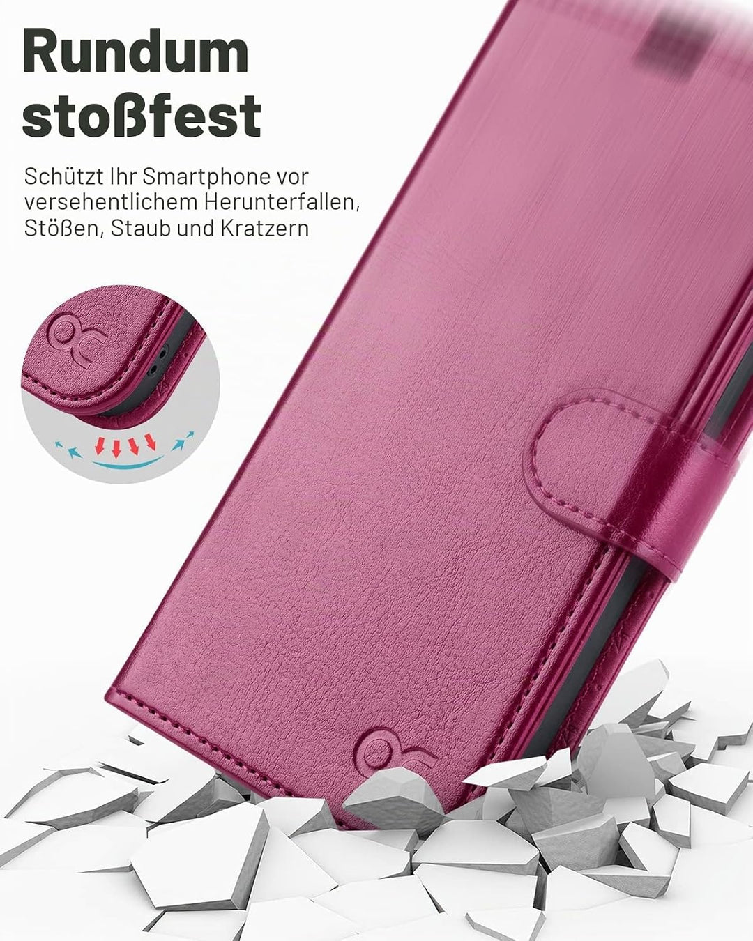 OCASE Kompatibel für14 Hülle(2in1) Leder Stossfestes Case, Abnehmbare magnetische Hülle, Mit Handsch