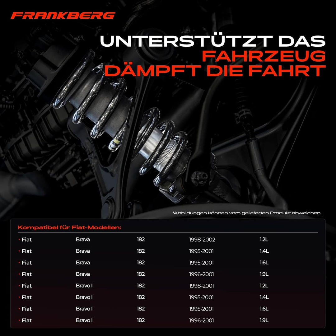 Frankberg 2x Federn Fahrwerksfeder Hinterachse Kompatibel mit Brava 182 1.2L 1.4L 1.6L 1.9L 1995-200