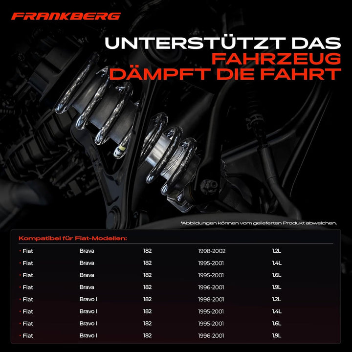 Frankberg 2x Federn Fahrwerksfeder Hinterachse Kompatibel mit Brava 182 1.2L 1.4L 1.6L 1.9L 1995-200