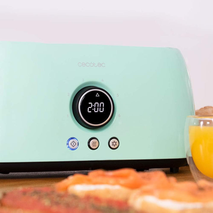 Cecotec Tostadora Digital ClassicToast 15000 Blue Extra Double. 1500 W, 2 Ranuras largas extraanchas