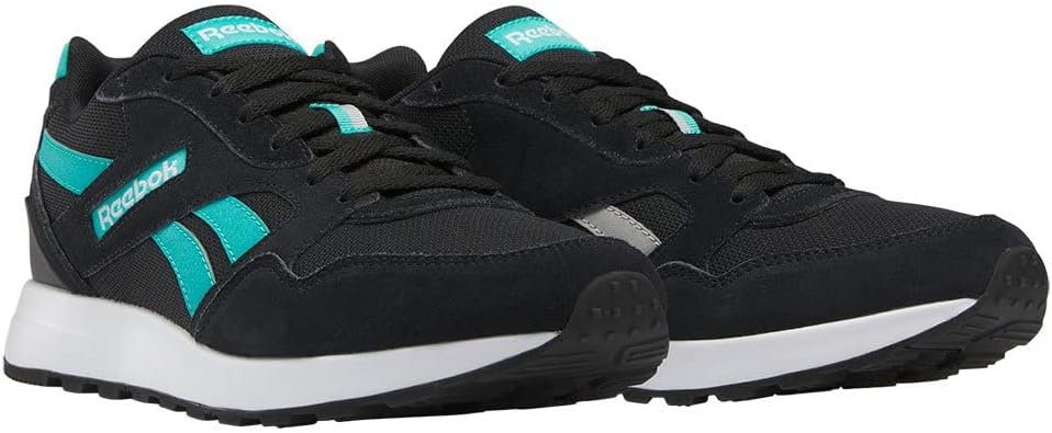 Reebok Unisex Gl1000Sneakers 40.5 EU Core Black Classic Teal Pure Grey 3, 40.5 EU Core Black Classic
