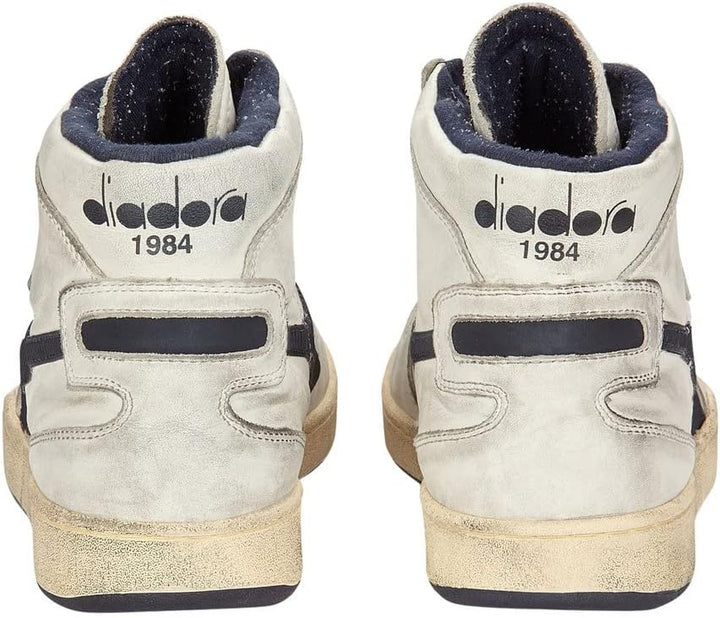 Diadora Heritage MI Basket Used Echtleder-Schuhe Coole Herren High Top Sneaker Turnschuhe Friezeitsc