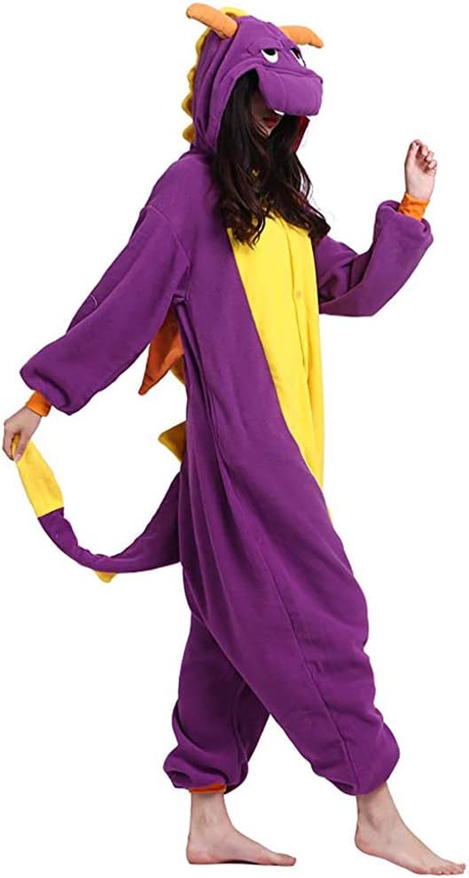 Tierkostüme Tier-Einteiler für Erwachsene, Halloween, Cosplay, Kostüm, mit Kapuze, Loungewear, Drach
