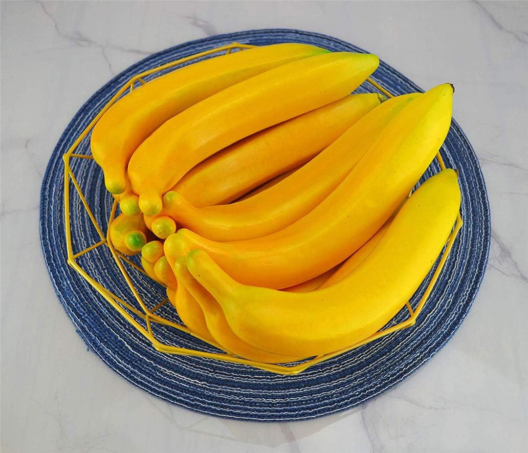 Ulalaza 6Pcs Fake Banana Artificial Fruits Modell Lebensechte Simulation Gelbe Bananen für Dekoratio