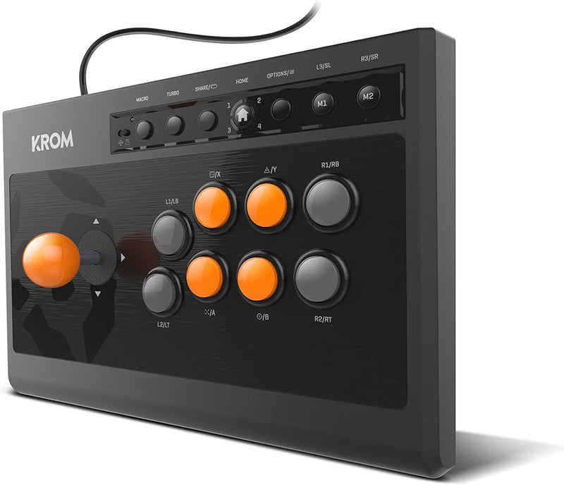 KROM Gamepad Kumite -NXKROMKMT- Kabelgebundenes Gamepad Arcade Fighting stick, für PC/PS3/PS4/XBOX O