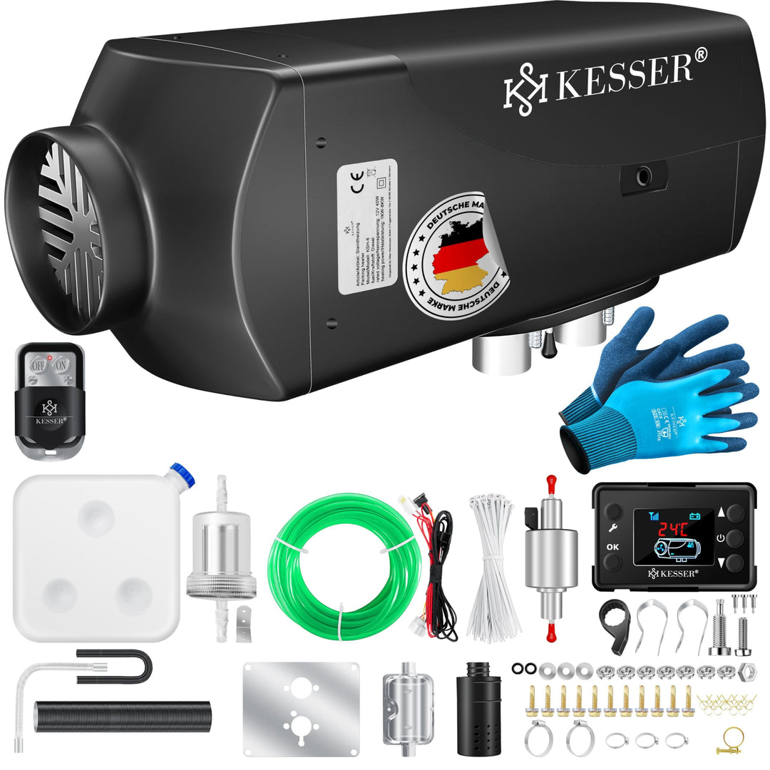 KESSER® Standheizung Diesel 8kW Dieselheizung 12V/24V mit Timer, LCD-Display & Fernbedienung | Schne