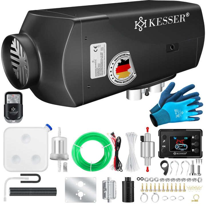 KESSER® Standheizung Diesel 8kW Dieselheizung 12V/24V mit Timer, LCD-Display & Fernbedienung | Schne