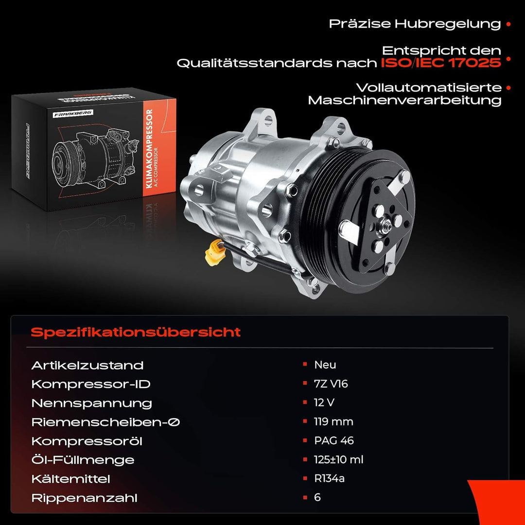 Frankberg Klimakompressor Kompatibel mit C5 I DC 2.0L-2.2L 2001-2004 Jumper 244 Z 2.0L-2.8L 2002-200
