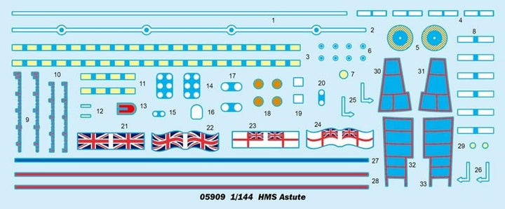 Trumpeter 005909 1/144 HMS Astute Plastikmodellbausatz, Modelleisenbahnzubehör, Hobby, Modellbau, Me