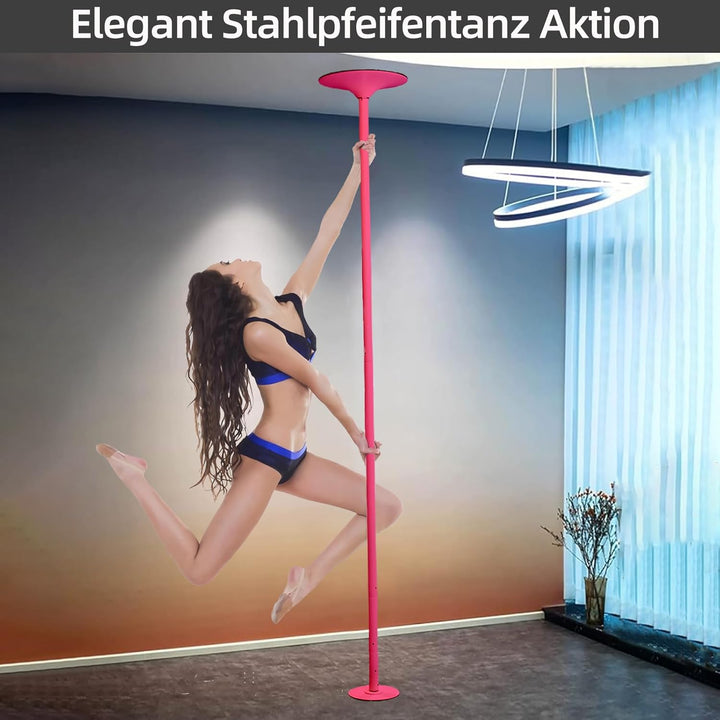 PRIOR FITNESS Pole Dance Tanzstange 45mm von 2,35 bis 2,74 m Höhenverstellbar,2 Modi: drehend/statis