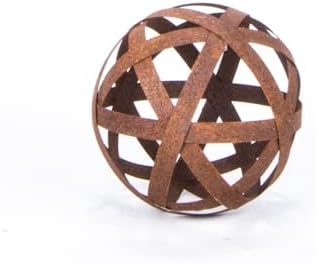 ecosoul Kugel Rostkugel Dekokugel verrostet Bänder Gartenkugel Metall Rost Deko Edelrost Verschieden