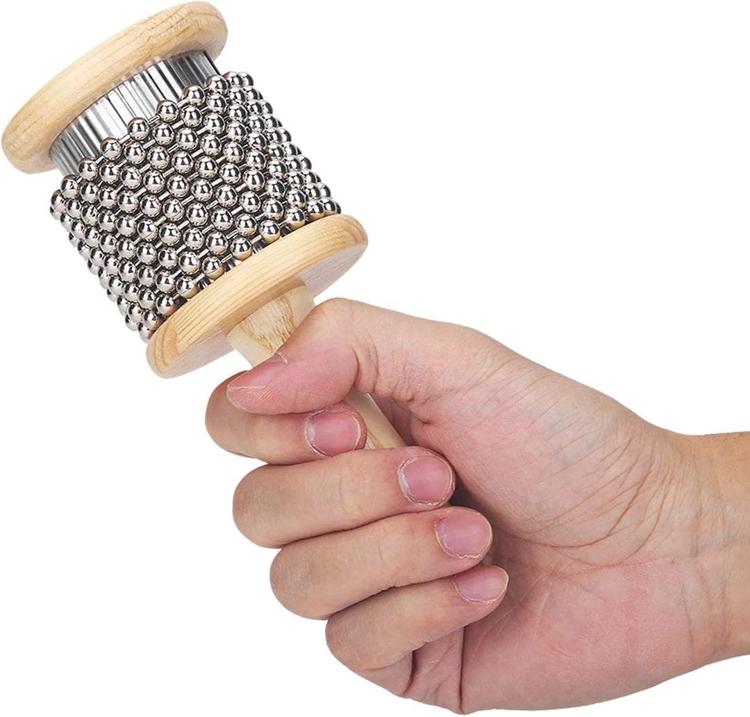 Hölzernes Cabasa Mini Cabasa Musikinstrument Hand Shaker Percussion Instrument mit Metallperlen