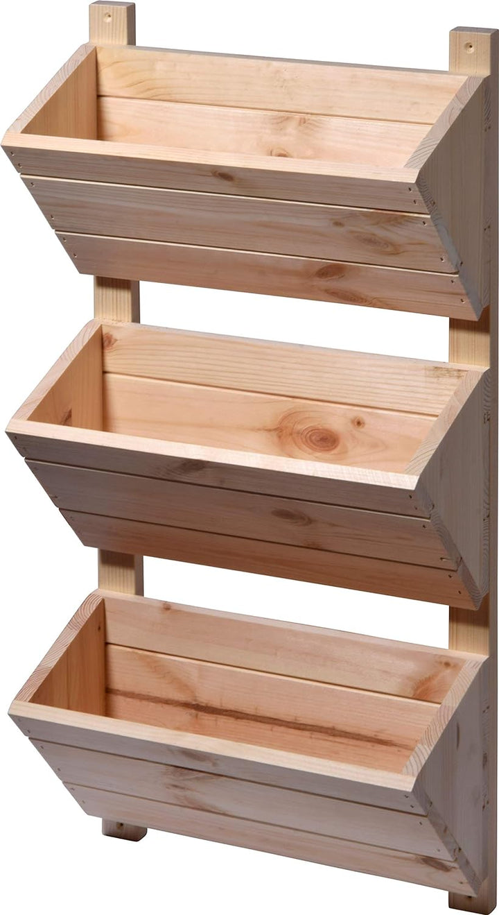 dobar® Green Label 58383FSCe Wandbeet mit 3 Pflanzkästen | Blumentreppe aus Holz | Blumenleiter für