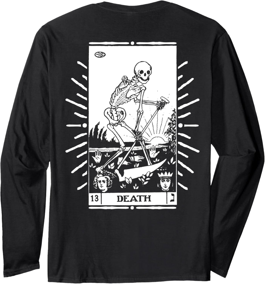Tarotkarte Gothic Halloween Occult Tarot Todeskarte Langarmshirt