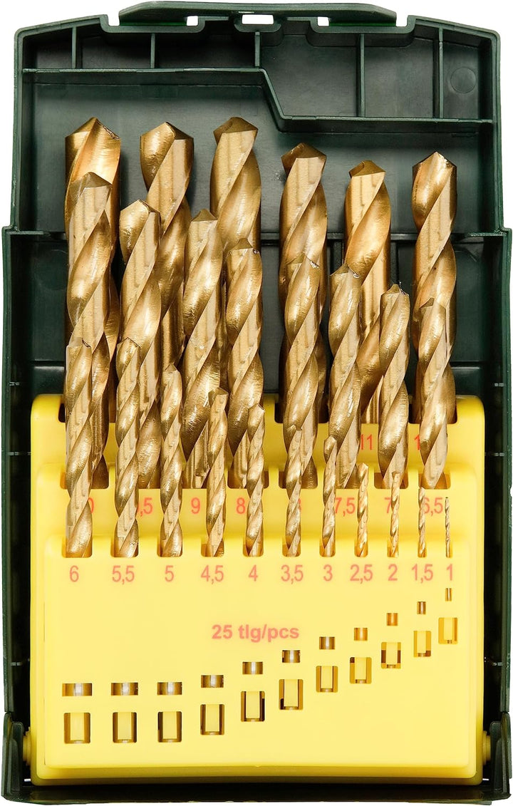 Bosch 25 tlg. Metallbohrer Set HSS-TiN Titanium (für Eisen, Stahl, Nichteisenmetalle, Grauguss, Ø 1-