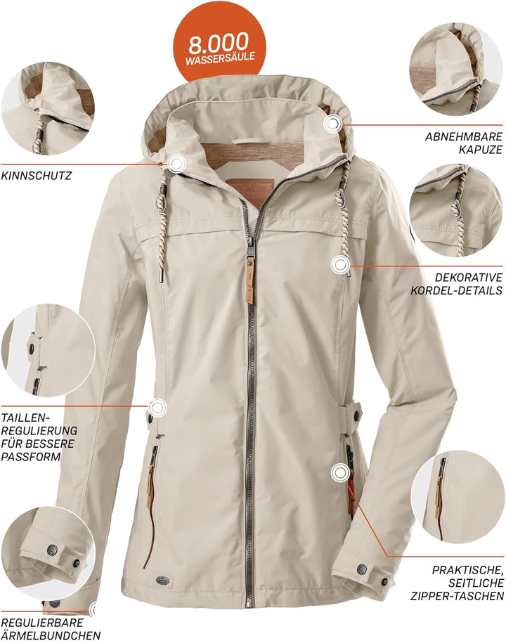 G.I.G.A. DX Damen Jamil Wmn Jckt A Funktionsjacke/Outdoorjacke mit abzippbarer Kapuze 46 ecru, 46 ec