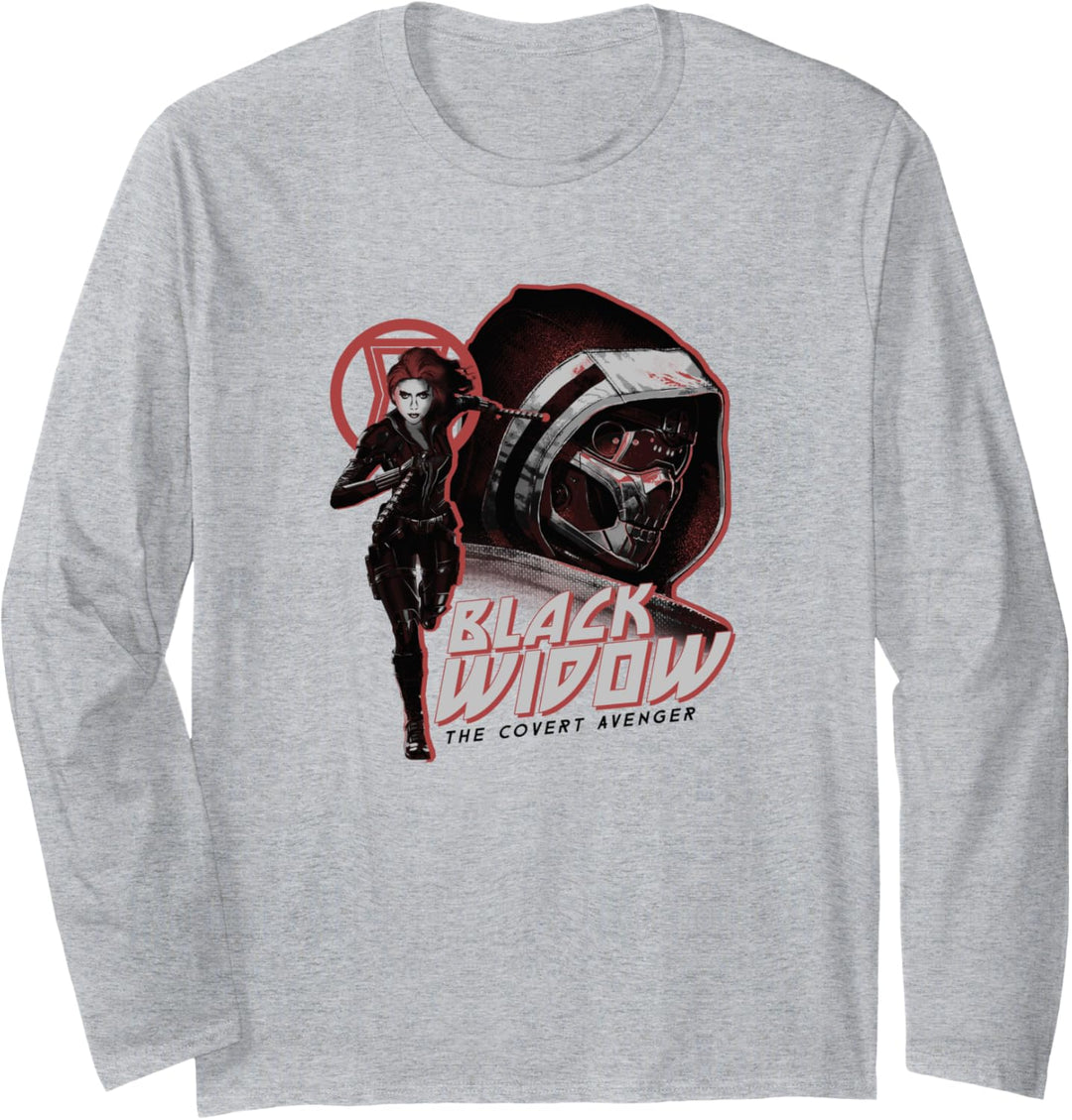 Marvel Black Widow Purple Hue Portrait Langarmshirt