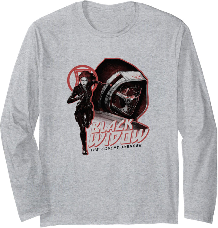 Marvel Black Widow Purple Hue Portrait Langarmshirt
