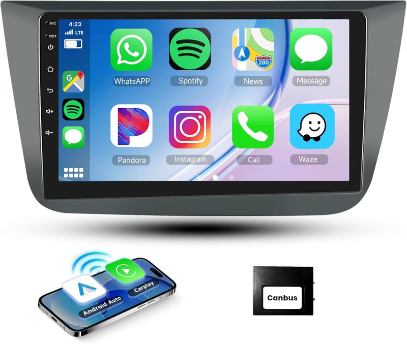 Podofo Android Carplay Autoradio für Seat Altea 2004-2015(Linkslenker), Android Auto HiFi GPS 9" Tou