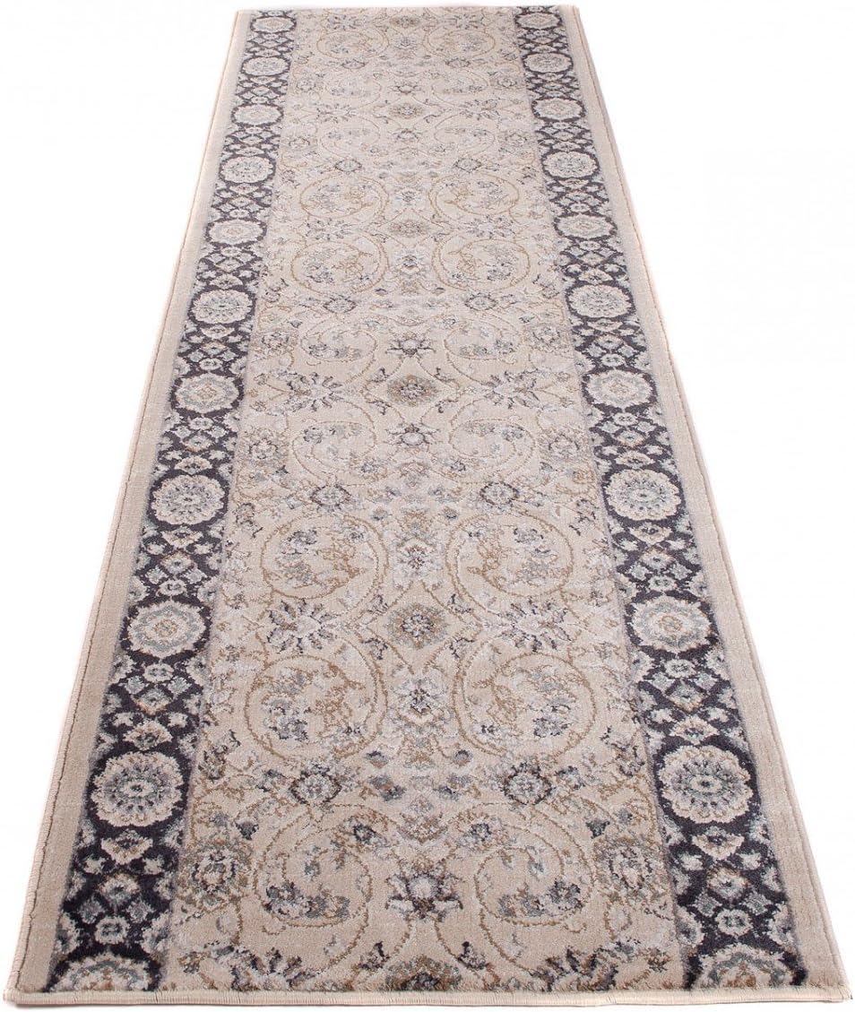 Carpeto Rugs Blumen Teppich Läufer Flur - Orientalisch Teppichläufer - Kurzflor, Weich - Flurläufer