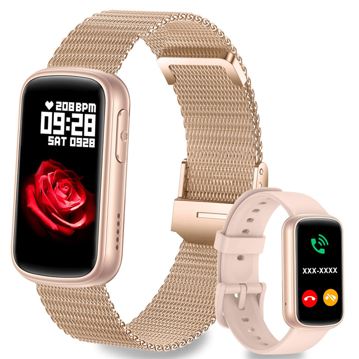 Smartwatch Damen,Bluetooth-Anruf,Herzfrequenz-/Schlafmonitor/SpO2,130+ Sportmodi, 1,47'' HD Touchscr